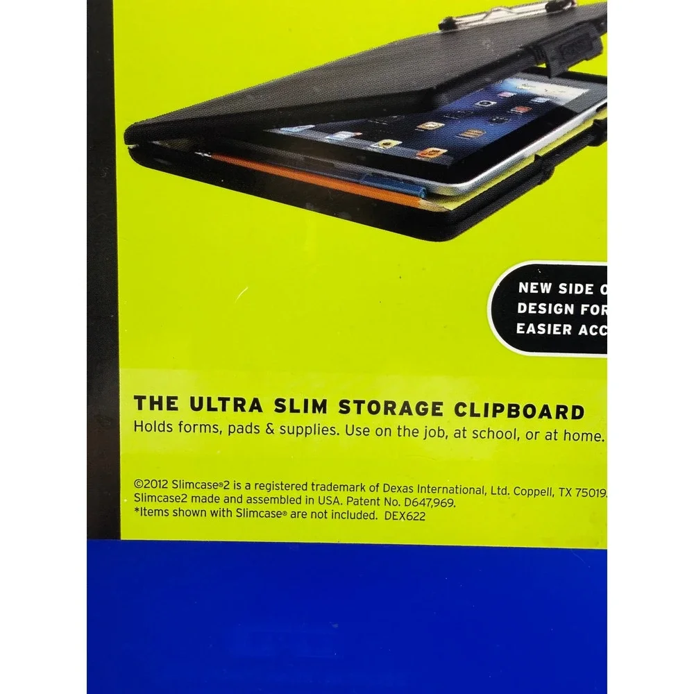Dexas Slimcase 2 Ultra Slim Storage Clipboard Blue A4 Side Open DEX622 USA